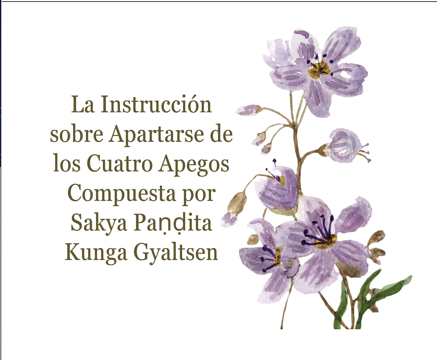 La Instrucción sobre Apartarse de los Cuatro Apegos - Revista de ...